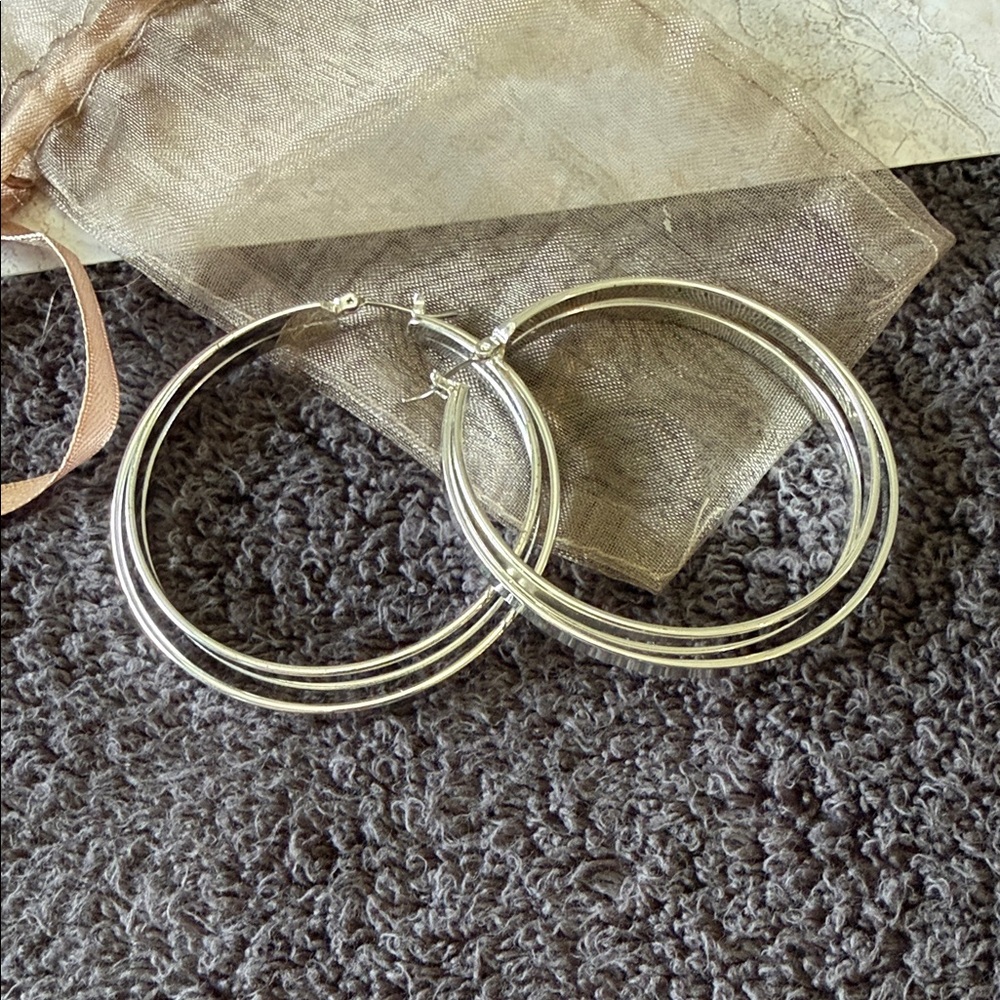 Elegant Silver Hoop Earrings